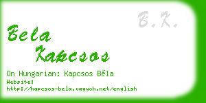 bela kapcsos business card
