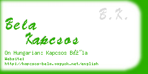 bela kapcsos business card